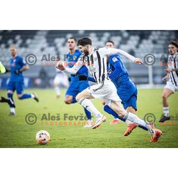 Dardan Shabanhaxhaj in action during Prva liga Telemach football match between Mura and Rogaska in Fazanerija, Murska Sobota, Slovenia on December 7, 2023. Photo: Jure Banfi