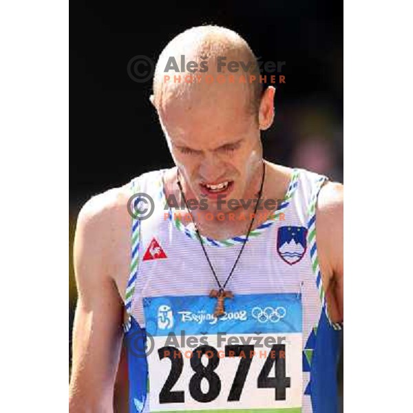 Bostjan Buc (SLO) in qualification run of 3000 meters steeplechase at Olympic games in Beijing, China 16.8.2008 