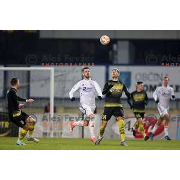 Arnel Jakupovic in action during Prva liga Telemach 2023/2024 football match between Radomlje and Maribor in Domzale, Slovenia on December 11, 2023