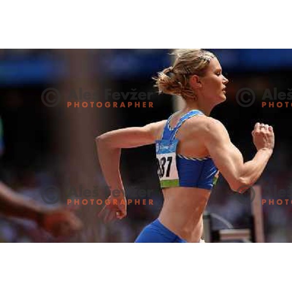 Pia Tajnikar (SLO) in qualification run of 100 meters at Olympic games in Beijing, China 16.8.2008 