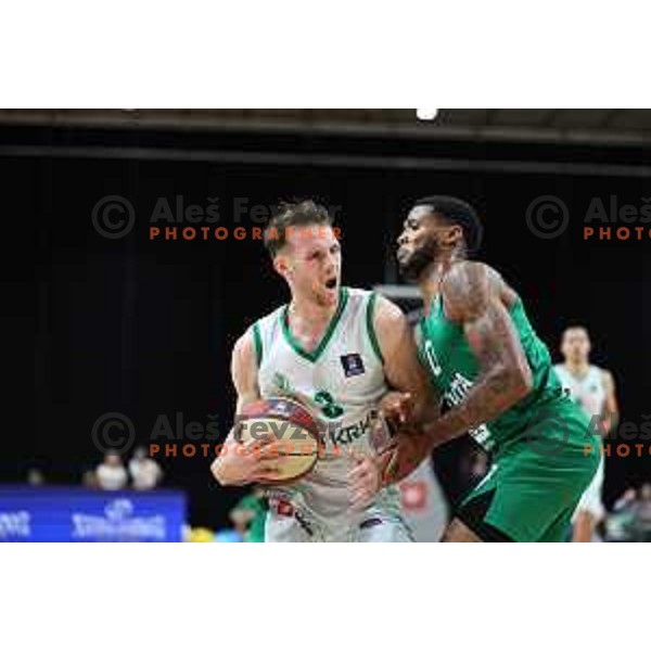 DJ Stewart in action during ABA League 2023-2024 regular season basketball match between Cedevita Olimpija and Krka in Ljubljana, Slovenia on December 16, 2023