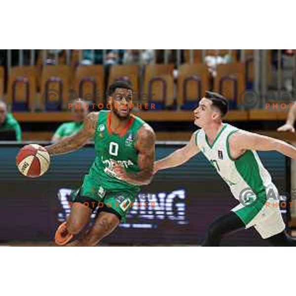 DJ Stewart in action during ABA League 2023-2024 regular season basketball match between Cedevita Olimpija and Krka in Ljubljana, Slovenia on December 16, 2023