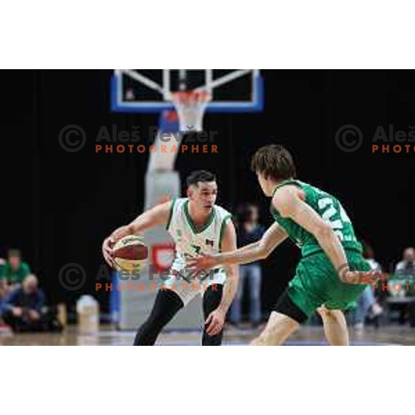 Jan Span of Krka in action during ABA League 2023-2024 regular season basketball match between Cedevita Olimpija and Krka in Ljubljana, Slovenia on December 16, 2023