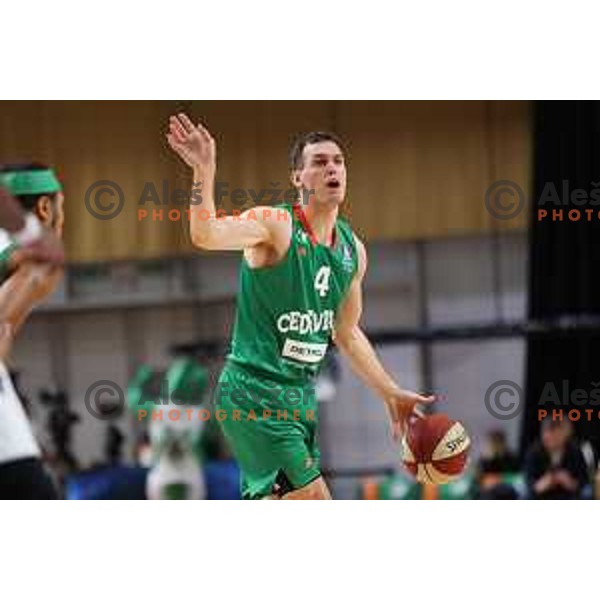 Nikola Radicevic in action during ABA League 2023-2024 regular season basketball match between Cedevita Olimpija and Krka in Ljubljana, Slovenia on December 16, 2023. Foto: Filip Barbalic