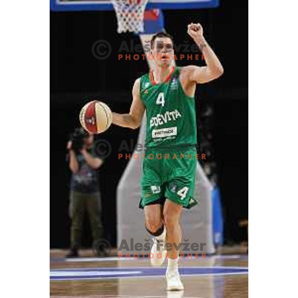 Nikola Radicevic in action during ABA League 2023-2024 regular season basketball match between Cedevita Olimpija and Krka in Ljubljana, Slovenia on December 16, 2023. Foto: Filip Barbalic