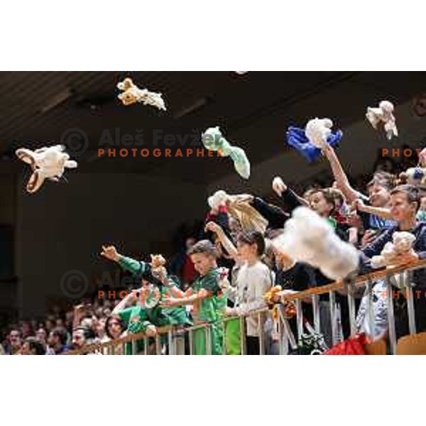 in action during ABA League 2023-2024 regular season basketball match between Cedevita Olimpija and Krka in Ljubljana, Slovenia on December 16, 2023. Foto: Filip Barbalic