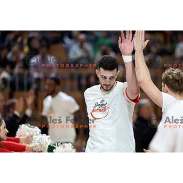 Karlo Matkovic in action during ABA League 2023-2024 regular season basketball match between Cedevita Olimpija and Krka in Ljubljana, Slovenia on December 16, 2023