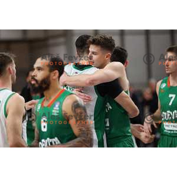 Luka Scuka in action during ABA League 2023-2024 regular season basketball match between Cedevita Olimpija and Krka in Ljubljana, Slovenia on December 16, 2023. Foto: Filip Barbalic