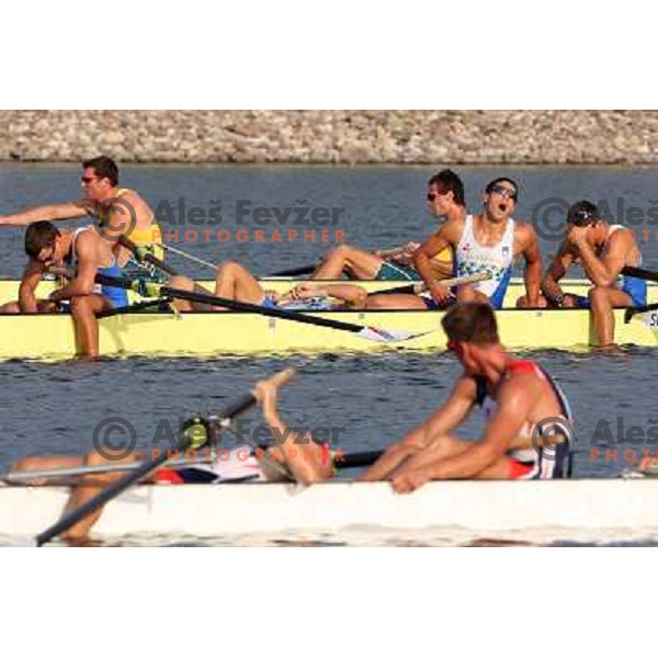 Slovenia"s rowing four (Miha Pirih, Rok Kolander, Rok Rozman, Tomaz Pirih) finished fourth in the final at Olympic games in Beijing, China 16.8.2008 