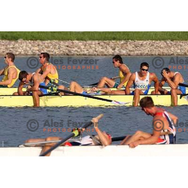 Slovenia"s rowing four (Miha Pirih, Rok Kolander, Rok Rozman, Tomaz Pirih) finished fourth in the final at Olympic games in Beijing, China 16.8.2008 