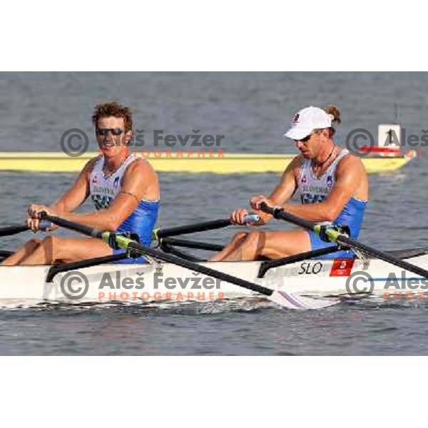Iztok Cop and Luka Spik (SLO) took sixth place in the final of double"s sculls at olympic games in Beijing, China 16.8.2008 