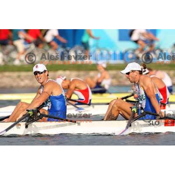 Iztok Cop and Luka Spik (SLO) took sixth place in the final of double"s sculls at olympic games in Beijing, China 16.8.2008 