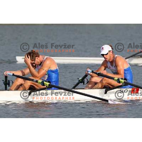 Iztok Cop and Luka Spik (SLO) took sixth place in the final of double"s sculls at olympic games in Beijing, China 16.8.2008 