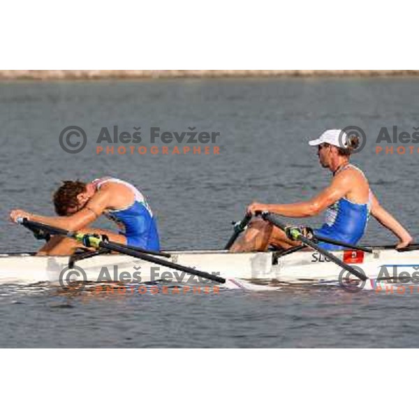 Iztok Cop and Luka Spik (SLO) took sixth place in the final of double"s sculls at olympic games in Beijing, China 16.8.2008 