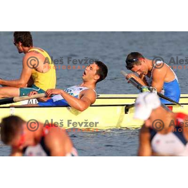 Slovenia"s rowing four members Rok Rozman and Tomaz Pirih after finished fourth in the final at Olympic games in Beijing, China 16.8.2008 