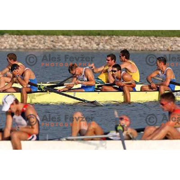 Slovenia"s rowing four (Miha Pirih, Rok Kolander, Rok Rozman, Tomaz Pirih) finished fourth in the final at Olympic games in Beijing, China 16.8.2008 