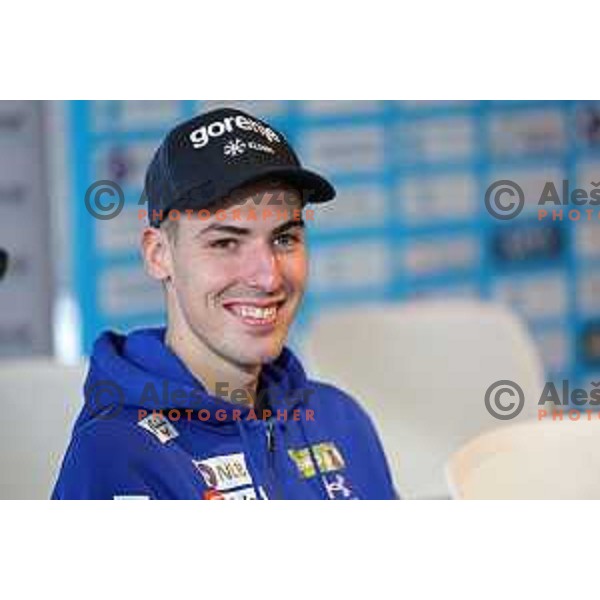 Timi Zajc during Slovenia Nordic Ski team press conference in Ljubljana, Slovenia on December 20, 2023 