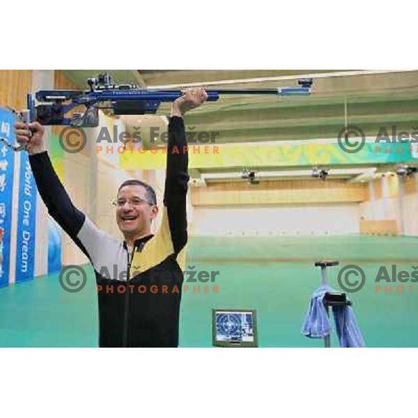 Rajmond Debevec (SLO) won bronze Olympic medal in shooting 50 meters rifle 3 positions at Olympic games in Beijing, China 17.8.2008 