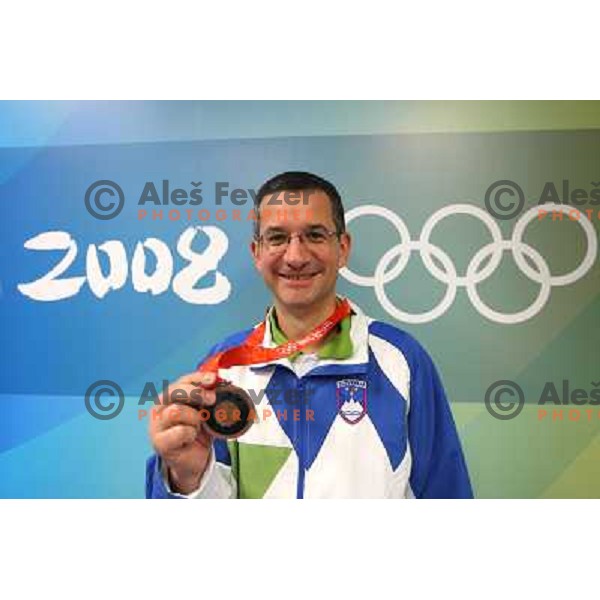 Rajmond Debevec (SLO) won bronze Olympic medal in shooting 50 meters rifle 3 positions at Olympic games in Beijing, China 17.8.2008 