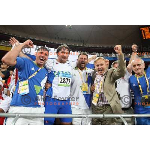 Vladimir Kevo, coach of Primoz Kozmus (SLO) who won Olympic gold medal in hammer throw at Olympic games in Beijing, China 17.7.2008 celebrate victory 