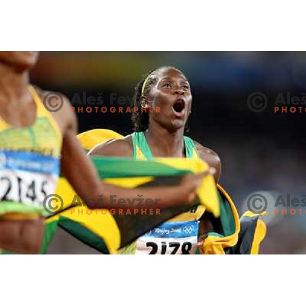 Kerron Stewart (JAM) won Olympic silver medal in 100 meters at Olympic Games in Beijing, China 17.08.2008 