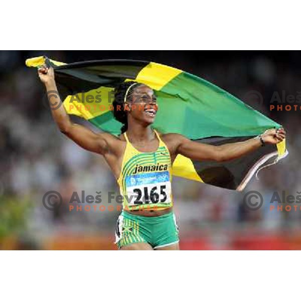 Shelly-Ann Fraser (JAM) won Olympic gold medal in 100 meters at Olympic Games in Beijing, China 17.08.2008 