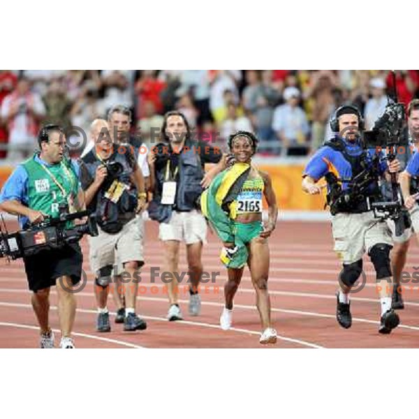 Shelly-Ann Fraser (JAM) won Olympic gold medal in 100 meters at Olympic Games in Beijing, China 17.08.2008 
