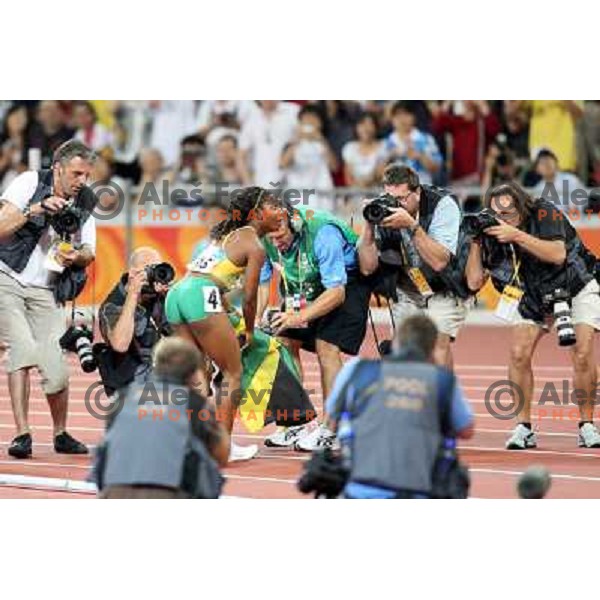 Shelly-Ann Fraser (JAM) won Olympic gold medal in 100 meters at Olympic Games in Beijing, China 17.08.2008 