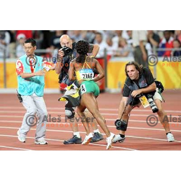 Shelly-Ann Fraser (JAM) won Olympic gold medal in 100 meters at Olympic Games in Beijing, China 17.08.2008 