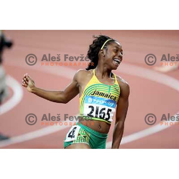 Shelly-Ann Fraser (JAM) won Olympic gold medal in 100 meters at Olympic Games in Beijing, China 17.08.2008 