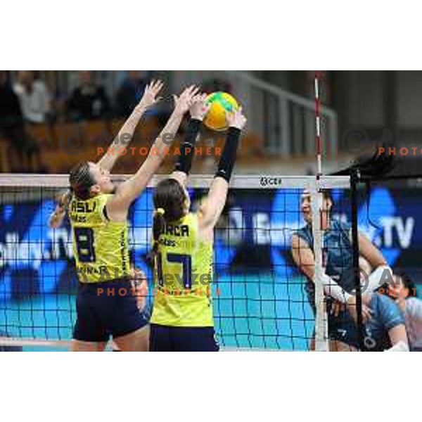 in action during CEV Women’s Champions League Volley match between CALCIT VOLLEY (SLO) and Fenerbache Istanbul (TUR) in Tivoli Hall, Ljubljana, Slovenia on January 11, 2024