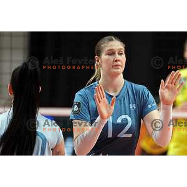 in action during CEV Women’s Champions League Volley match between CALCIT VOLLEY (SLO) and Fenerbache Istanbul (TUR) in Tivoli Hall, Ljubljana, Slovenia on January 11, 2024