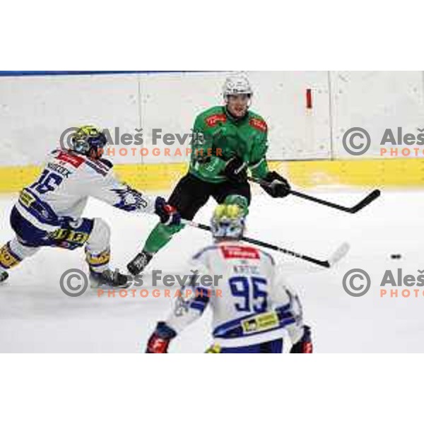Jaka Sodja in action during IceHL match between SZ Olimpija and VSV in Tivoli Hall, Ljubljana, Slovenia on January 12, 2024