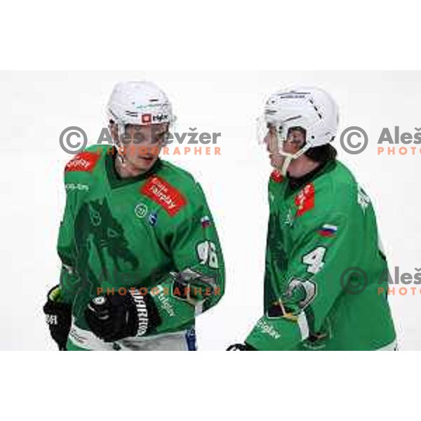 In action during IceHL match between SZ Olimpija and VSV in Tivoli Hall, Ljubljana, Slovenia on January 12, 2024