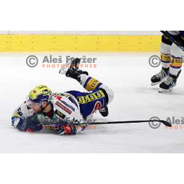 In action during IceHL match between SZ Olimpija and VSV in Tivoli Hall, Ljubljana, Slovenia on January 12, 2024