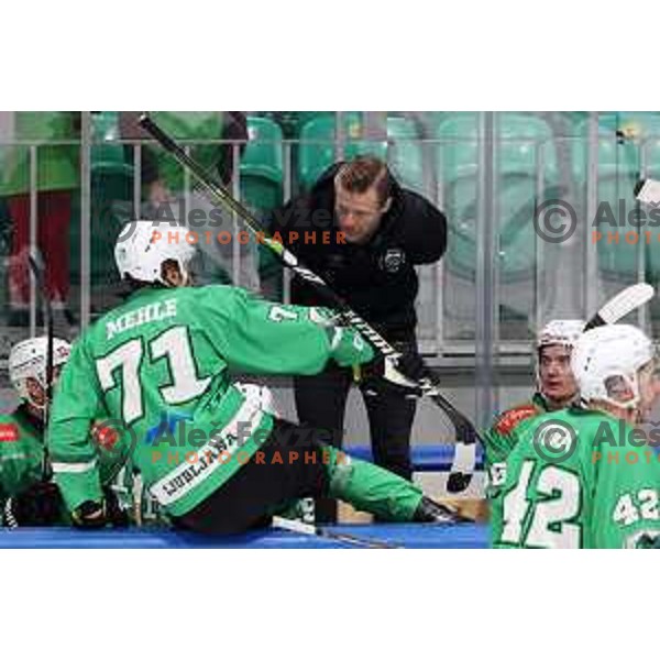 In action during IceHL match between SZ Olimpija and VSV in Tivoli Hall, Ljubljana, Slovenia on January 12, 2024