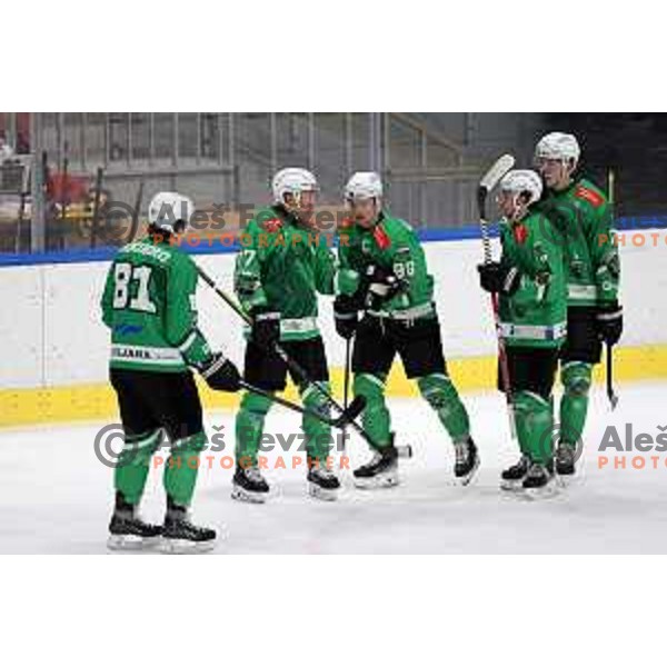 In action during Slovenian Championships ice-hockey match between SZ Olimpija and Celje RST Pellet in Ljubljana, Slovenia on January 16, 2024
