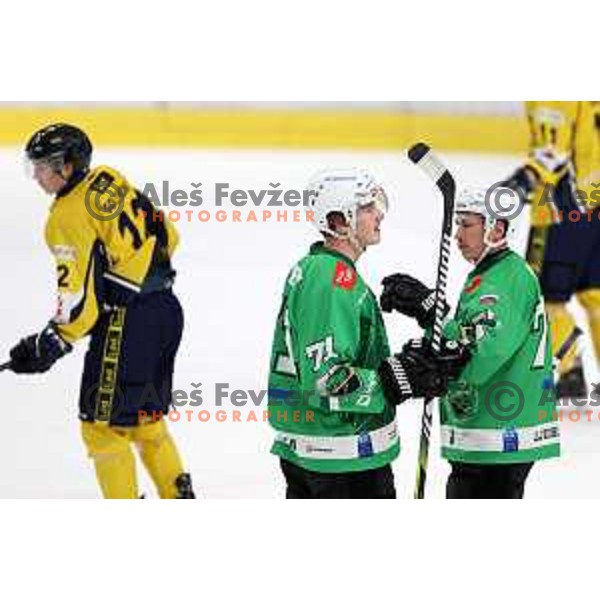 In action during Slovenian Championships ice-hockey match between SZ Olimpija and Celje RST Pellet in Ljubljana, Slovenia on January 16, 2024