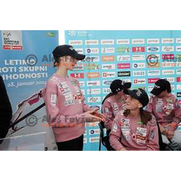 Nika Prevc during Ljubno FIS World Cup Women\'s Ski jumping press conference, Ljubljana on January 24, 2024
