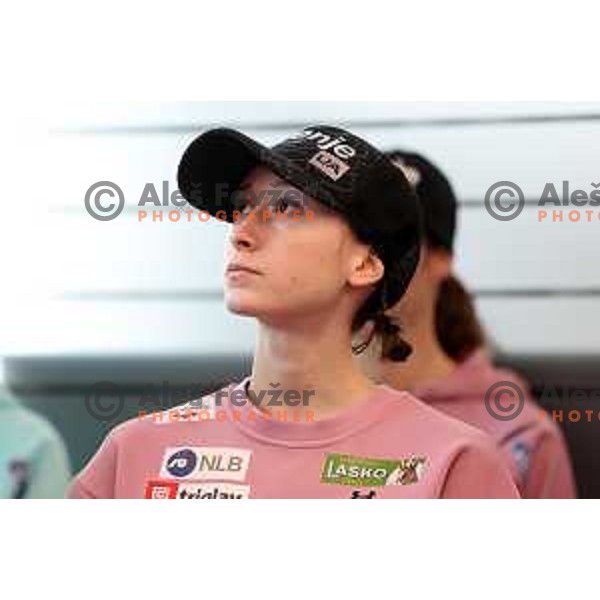 Nika Prevc during Ljubno FIS World Cup Women\'s Ski jumping press conference, Ljubljana on January 24, 2024