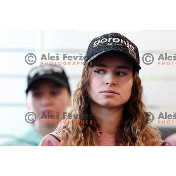 Nika Kriznar during Ljubno FIS World Cup Women\'s Ski jumping press conference, Ljubljana on January 24, 2024