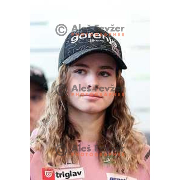 Nika Kriznar during Ljubno FIS World Cup Women\'s Ski jumping press conference, Ljubljana on January 24, 2024