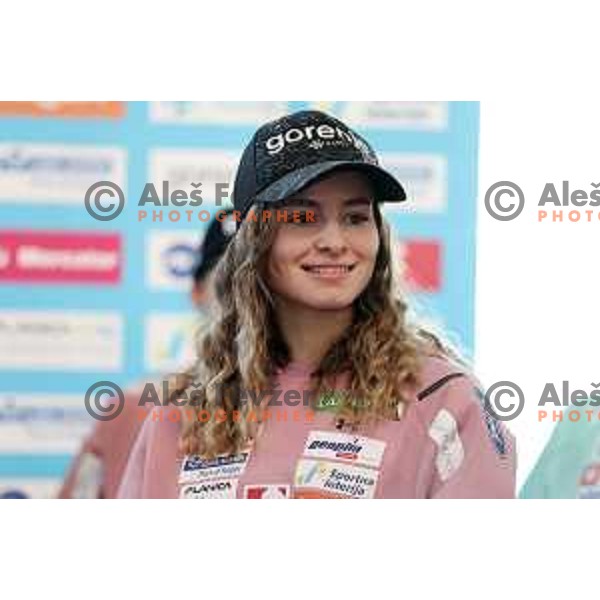 Nika Kriznar during Ljubno FIS World Cup Women\'s Ski jumping press conference, Ljubljana on January 24, 2024