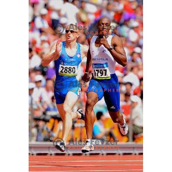 Matic Osovnikar (SLO) in qualification run at 200 meters at Olympic Games in Beijing, China 18.8.2008 