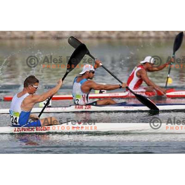 Jernej Regent Zupancic (SLO) in kayak flat water qualification K-1 1000 meters at Olympic games in Beijing, China 18.8.2008 