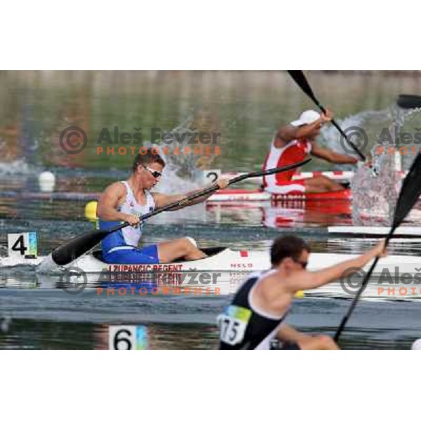 Jernej Regent Zupancic (SLO) in kayak flat water qualification K-1 1000 meters at Olympic games in Beijing, China 18.8.2008 