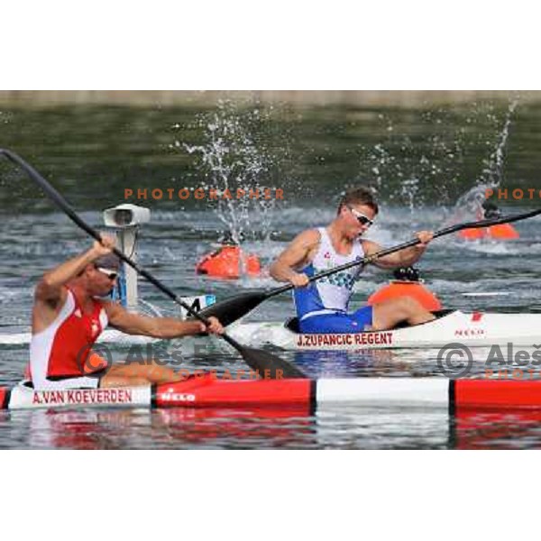 Jernej Regent Zupancic (SLO) in kayak flat water qualification K-1 1000 meters at Olympic games in Beijing, China 18.8.2008 