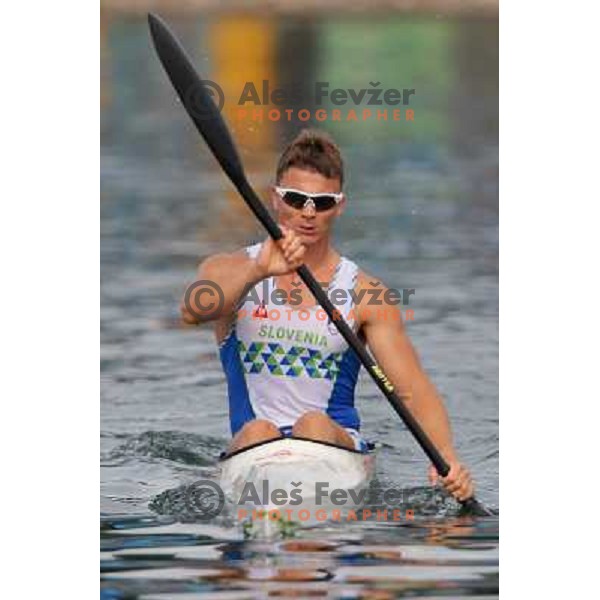 Jernej Regent Zupancic (SLO) in kayak flat water qualification K-1 1000 meters at Olympic games in Beijing, China 18.8.2008 