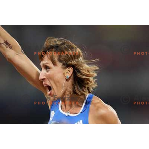 Hrysopiyi Devetzi (GRE) won olympic bronzze medal in women\'s triple jump at the Olympic games in Beijing, China 17.8.2008 