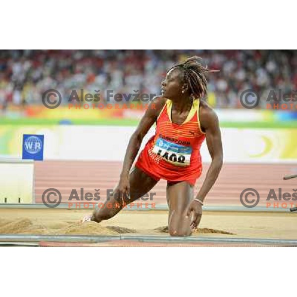 Francoise Mbango Etone (CMR) won olympi gold medal in women\'s triple jump at the Olympic games in Beijing, China 17.8.2008 
